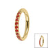 Gold Titanium 1.2mm Pave Set Jewelled Edge Hinged Clicker Ring