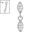 Titanium Internal Jewelled Double Marquise Gemini Drop