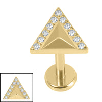 Titanium Internally Threaded Labrets 1.2mm - Titanium Jewelled Sankaku