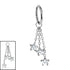 Titanium Hinged Clicker Ring with Titanium Trilogy Jewel Star Charm