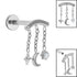 Titanium Internally Threaded Labrets 1.2mm - Titanium Starry Night