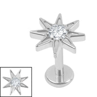 Titanium Internal Labret 1.2mm Jewelled Wish Upon A Star