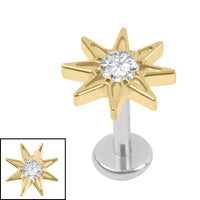 Titanium Internal Labret 1.2mm Jewelled Wish Upon A Star
