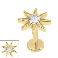 Titanium Internal Labret 1.2mm Jewelled Wish Upon A Star
