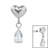 Titanium Internal Heart with Teardrop Jewel