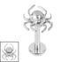 Titanium Internally Threaded Labrets 1.2mm - Titanium Wolf Spider