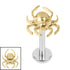 Titanium Internally Threaded Labrets 1.2mm - Titanium Wolf Spider