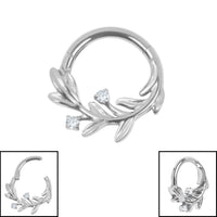 Titanium Secret Garden Hinged Clicker Ring
