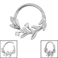 Titanium Secret Garden Hinged Clicker Ring