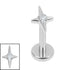 Titanium Internally Threaded Labrets 1.2mm - Titanium Jewelled Guiding Star