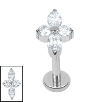 Titanium Internally Threaded Labrets 1.2mm - Titanium Arya Marquise