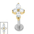 Titanium Internally Threaded Labrets 1.2mm - Titanium Arya Marquise