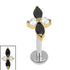 Titanium Internally Threaded Labrets 1.2mm - Titanium Arya Marquise