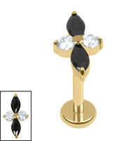 Titanium Internally Threaded Labrets 1.2mm - Titanium Arya Marquise