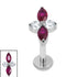 Titanium Internally Threaded Labrets 1.2mm - Titanium Arya Marquise