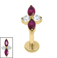 Titanium Internally Threaded Labrets 1.2mm - Titanium Arya Marquise
