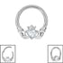 Titanium Jewelled Claddagh Hinged Clicker Ring