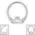 Titanium Jewelled Claddagh Hinged Clicker Ring