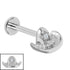 Titanium Internally Threaded Labrets 1.2mm - Titanium Cowboy Hat