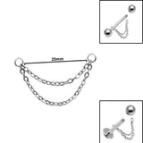 Titanium Piercing Double Connector Chains