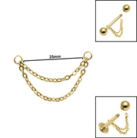 Titanium Piercing Double Connector Chains