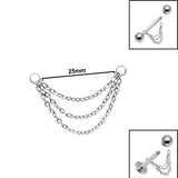 Titanium Piercing Triple Connector Chains