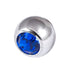 Titanium Threaded Jewelled Balls 1.2x3mm