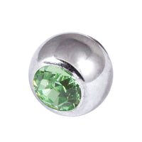 Titanium Threaded Jewelled Balls 1.2x3mm
