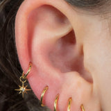 Titanium Charm - 8 Point Jewelled Star