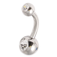 Titanium Baby Double Jewelled Belly Bar