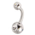 Titanium Baby Double Jewelled Belly Bar
