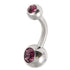 Titanium Baby Double Jewelled Belly Bar
