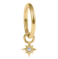 Titanium Hinged Clicker Ring with Titanium Mini 8 Point Jewelled Star Charm