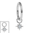 Titanium Hinged Clicker Ring with Titanium 8 Point Jewelled Star Charm