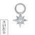 Titanium 8 Point Jewelled Star Charm