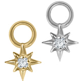 Titanium Mini 8 Point Jewelled Star Charm