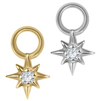 Titanium Mini 8 Point Jewelled Star Charm