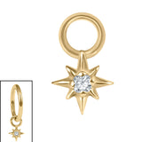Titanium 8 Point Jewelled Star Charm