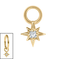 Titanium 8 Point Jewelled Star Charm