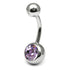 Steel Jewelled Belly Bar - 6mm