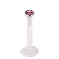 Bioflex Push-fit Labret with Steel Jewelled Disk