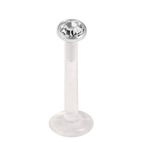 Bioflex Push-fit Labret with Steel Jewelled Disk