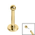 Gold Titanium Threadless Labrets - Plain Balls (Bend fit)