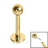 Gold Titanium Threadless Labrets - Plain Balls (Bend fit)