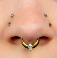 Titanium Aurora Hinged Clicker Ring