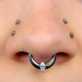 Titanium Aurora Hinged Clicker Ring