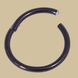 Black Steel Hinged Clicker Ring