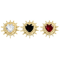 Gold Titanium Internally Threaded Labrets 1.2mm - Crowned Barbed Heart