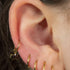 Titanium Hinged Clicker Ring with Titanium Claw Set 3 Jewel Marquise Fan