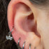 Titanium Hinged Clicker Ring with Titanium Claw Set 3 Jewel Marquise Fan